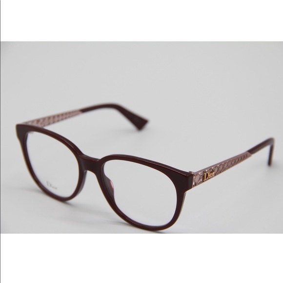 New DIOR DIORAMAO2 E63 Burgundy Pink Eyeglasses - Picture 2 of 14